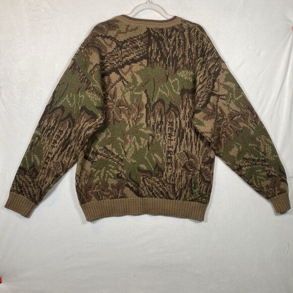 Vintage Woolrich Realtree 100% Wool Camo Sweater Crewneck Hunting Outdoor - Picture 2 of 11